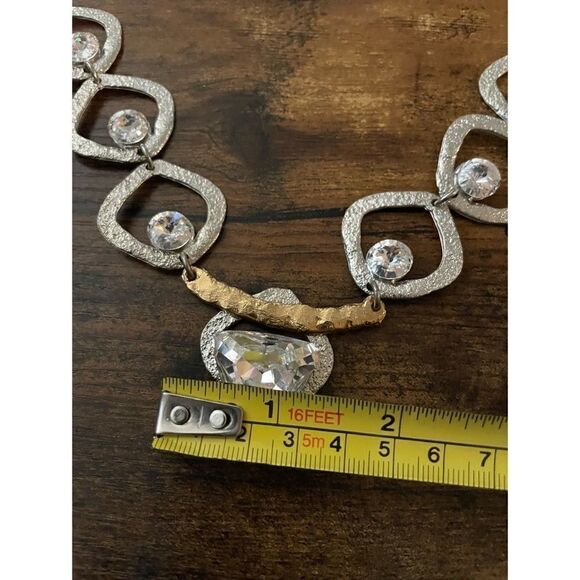 J.Jansen  VNT Swarovski 24K Gold Plated 80’s Necklace Stamped - Picture 8 of 9